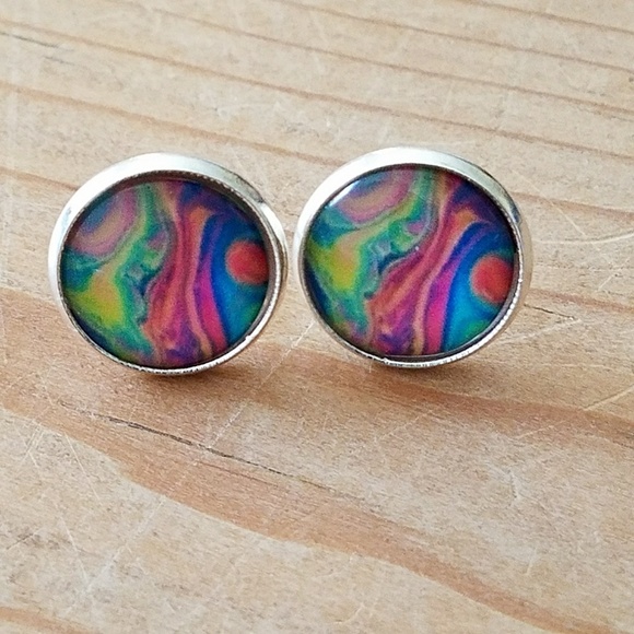 Jewelry - Rainbow impressionist post earrings